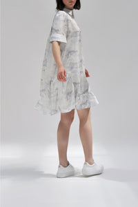 Robe Ridalia Idalia imprimée en soie - Ice