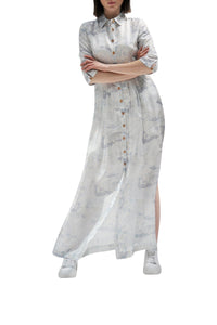 1 QTY RELIQUAT ST 0% QTY VENDU 0/1 ROBE CHEMISE LONGUE IMPRIMEE