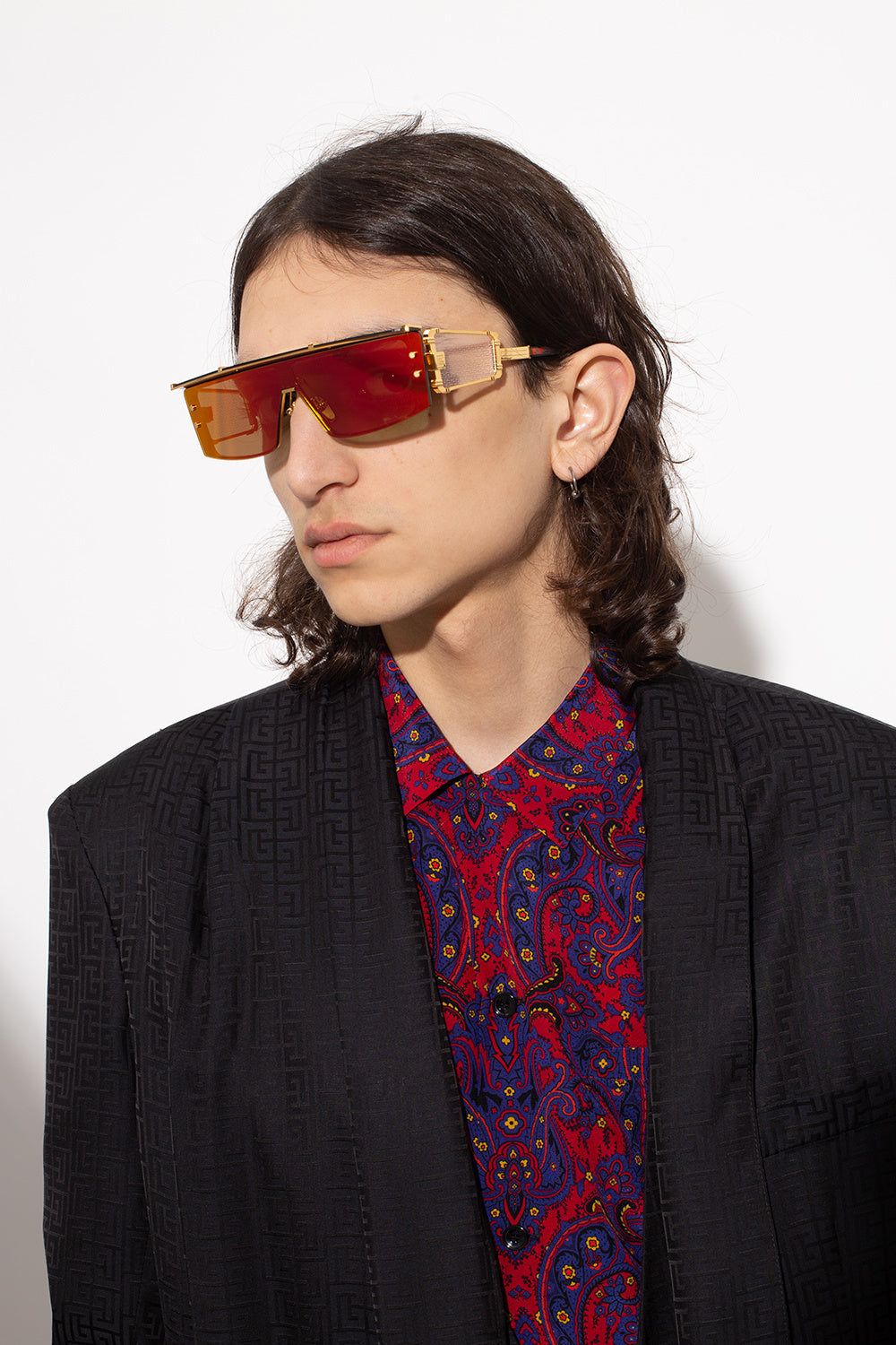 Gold Black Side Lens w /PB pattern WONDER BOY III Lunettes de soleil