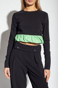 Blouse en taffetas mélangé - Black