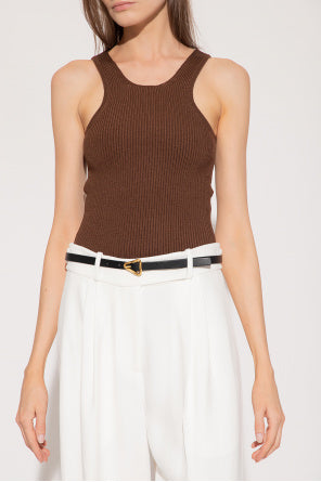 Débardeur en tricot compact incurvé - Saddle Brown