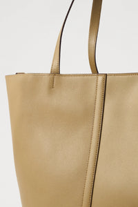 Iconic Daily large leather tote bag - Olive