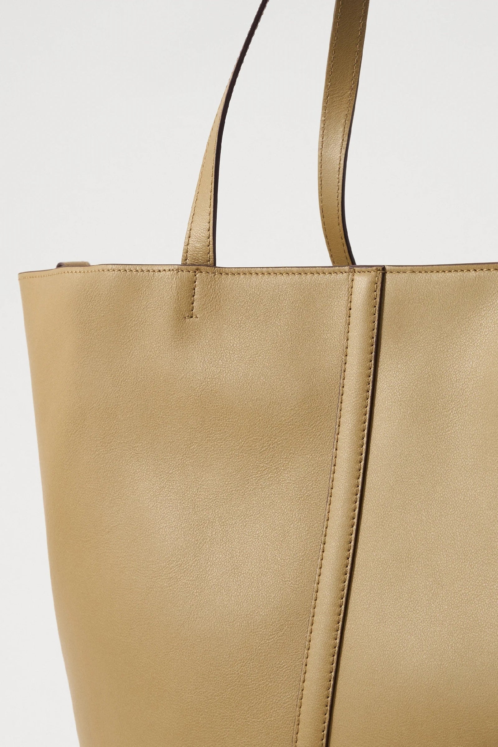 Iconic Daily large leather tote bag - Olive