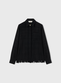 BLACK WEAVE SUPERLIGHT CASHMERE SHIRT