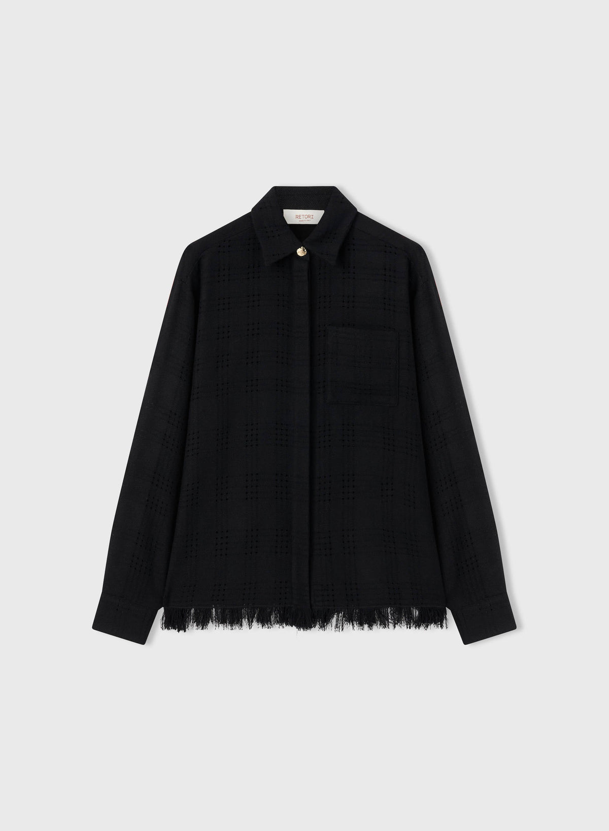 BLACK WEAVE SUPERLIGHT CASHMERE SHIRT