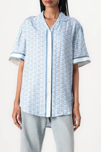 Chemise oversize imprimée monogramme - Panorama Cristalline
