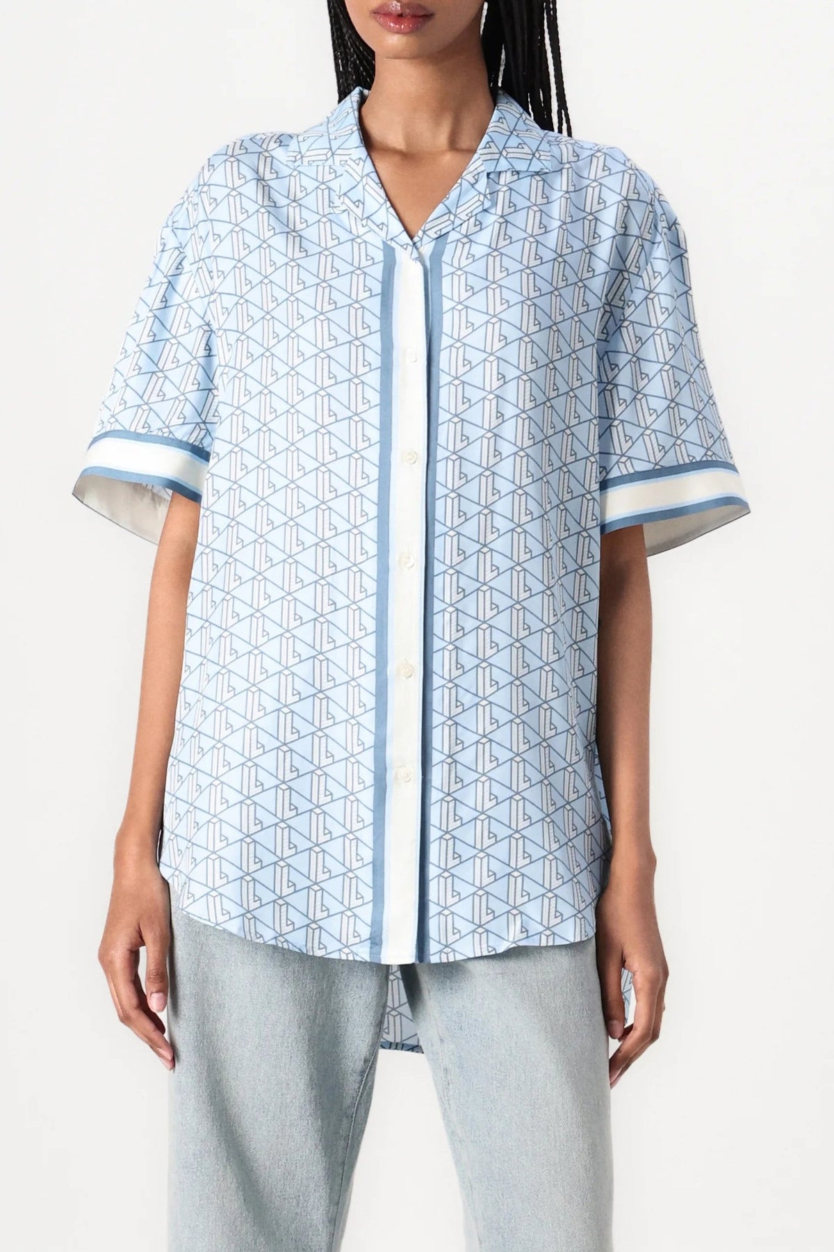 Chemise oversize imprimée monogramme - Panorama Cristalline