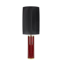 Pleated cylindrical lampshade - Black
