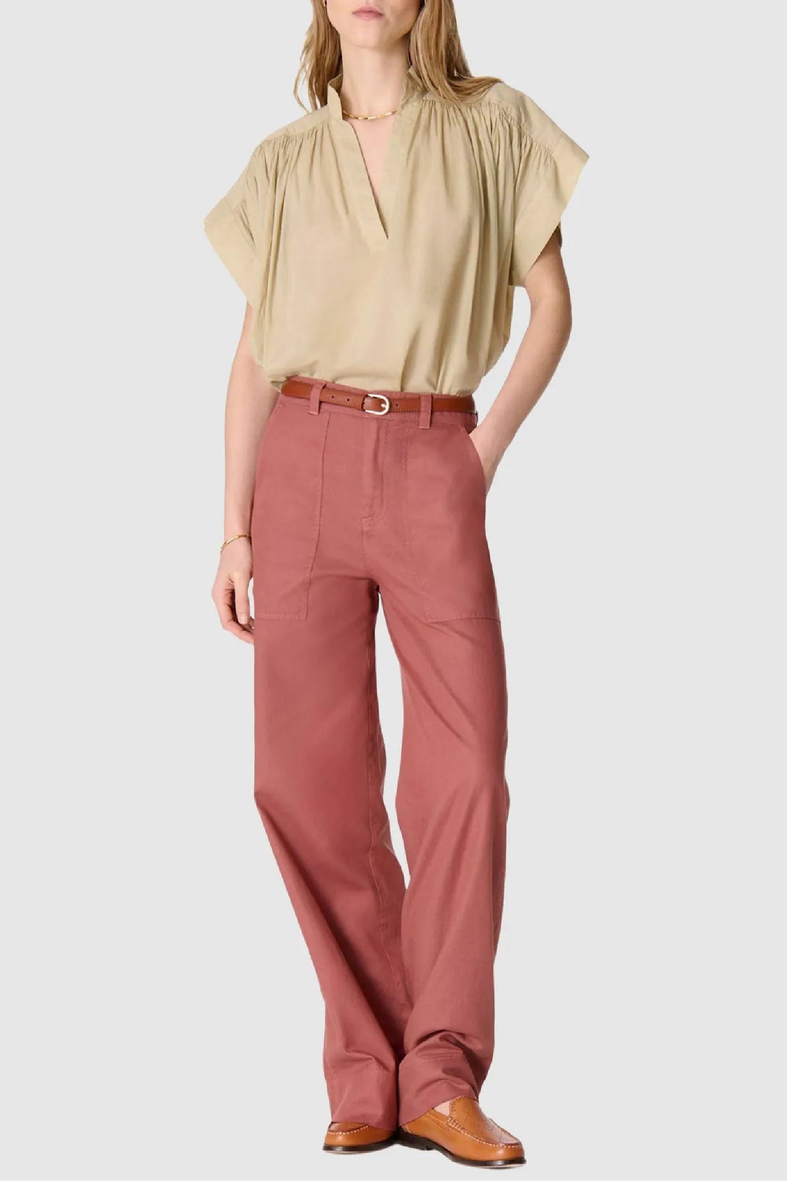 Pantalon taille haute Carlos - Terracota