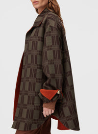 CLAY AND MILITARY GREEN DOUBLE CHECK JACQUARD REVERSIBLE OUTERWEAR
