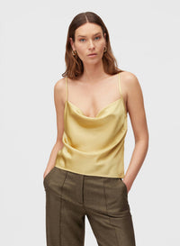 PALE YELLOW SPAGHETTI STRAPS TOP