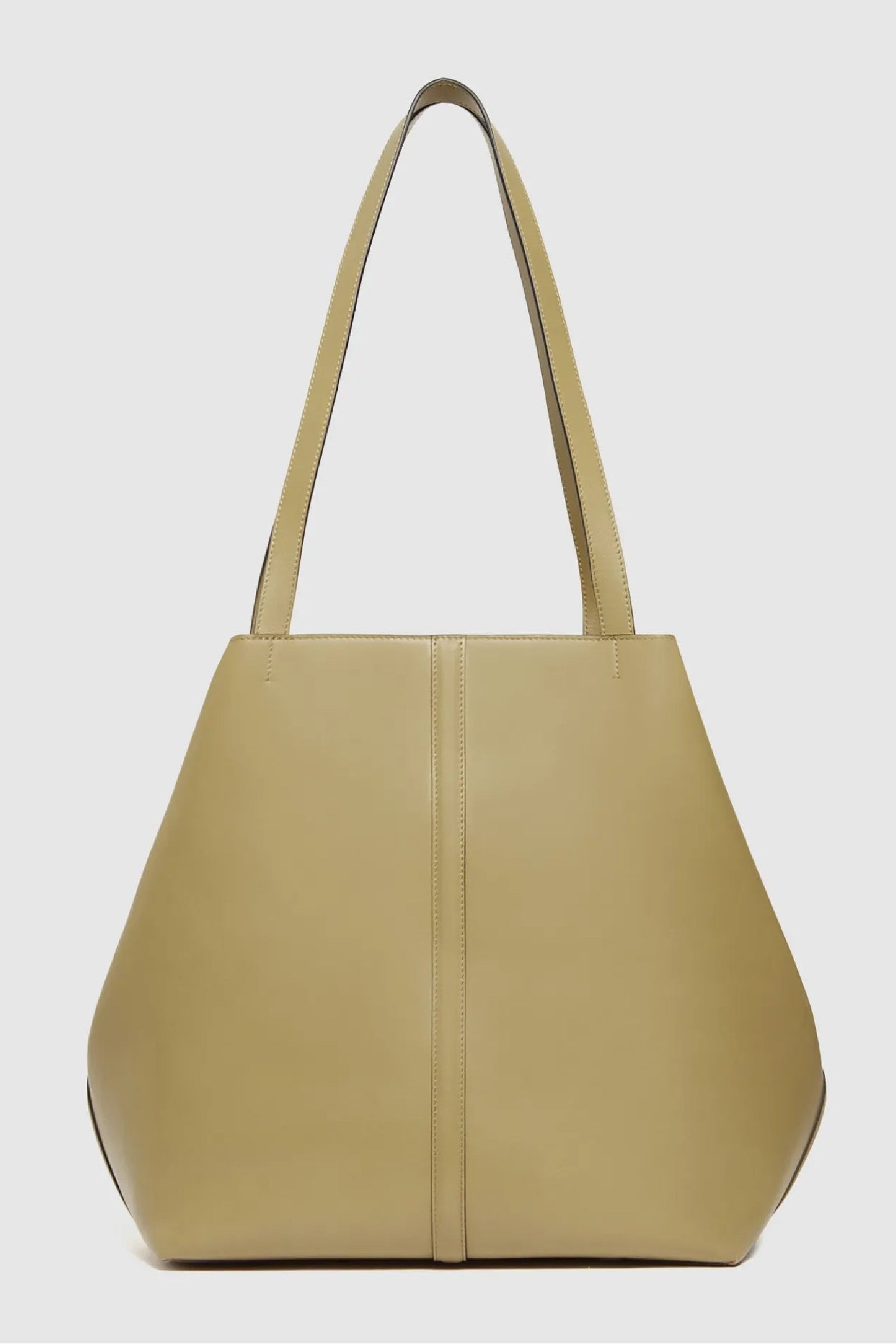 Iconic Daily small leather tote bag - Olive