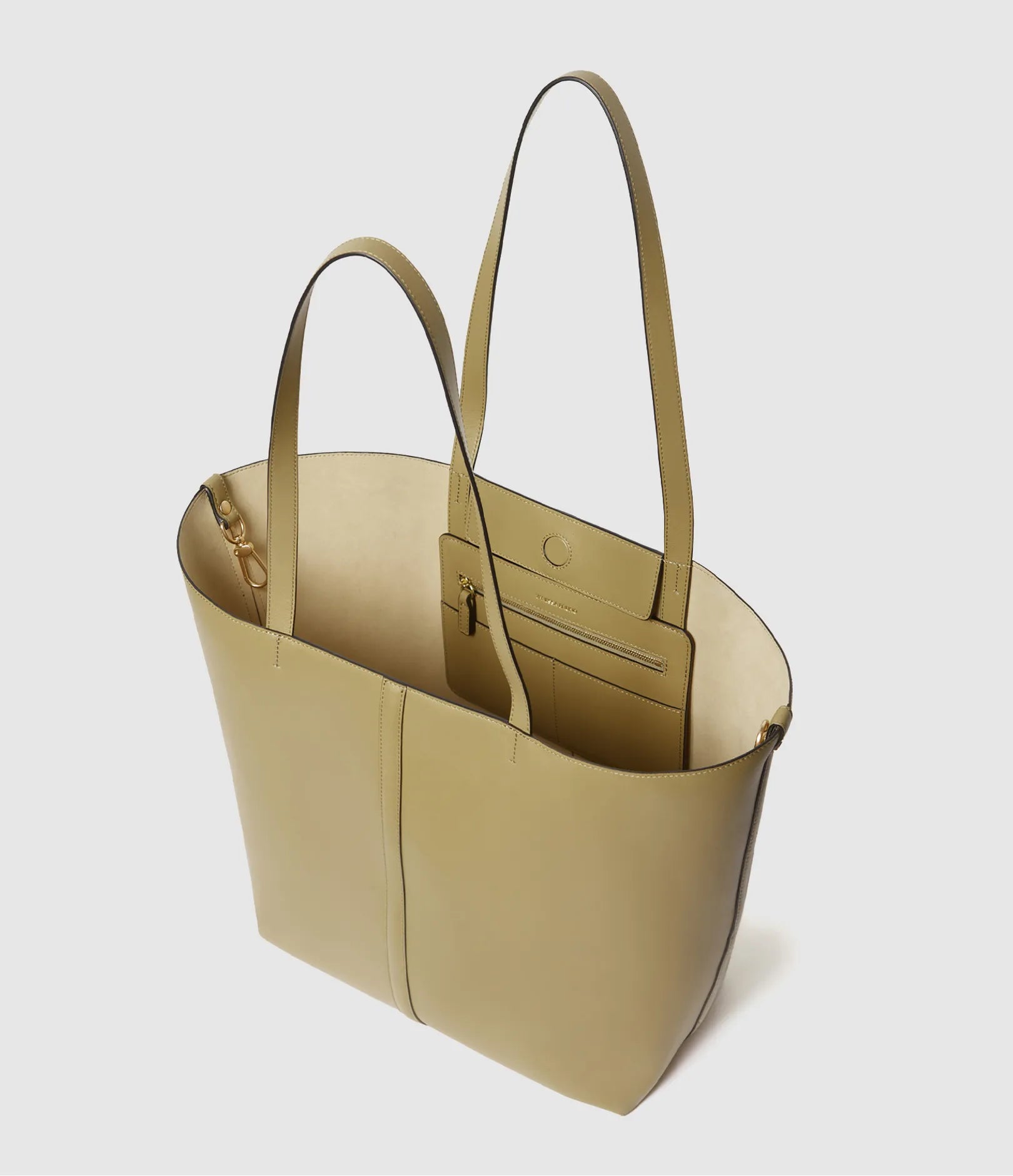 Petit cabas Daily en cuir - Olive