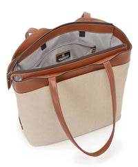 Graz Mezzanine tote bag - Natural & Saddle