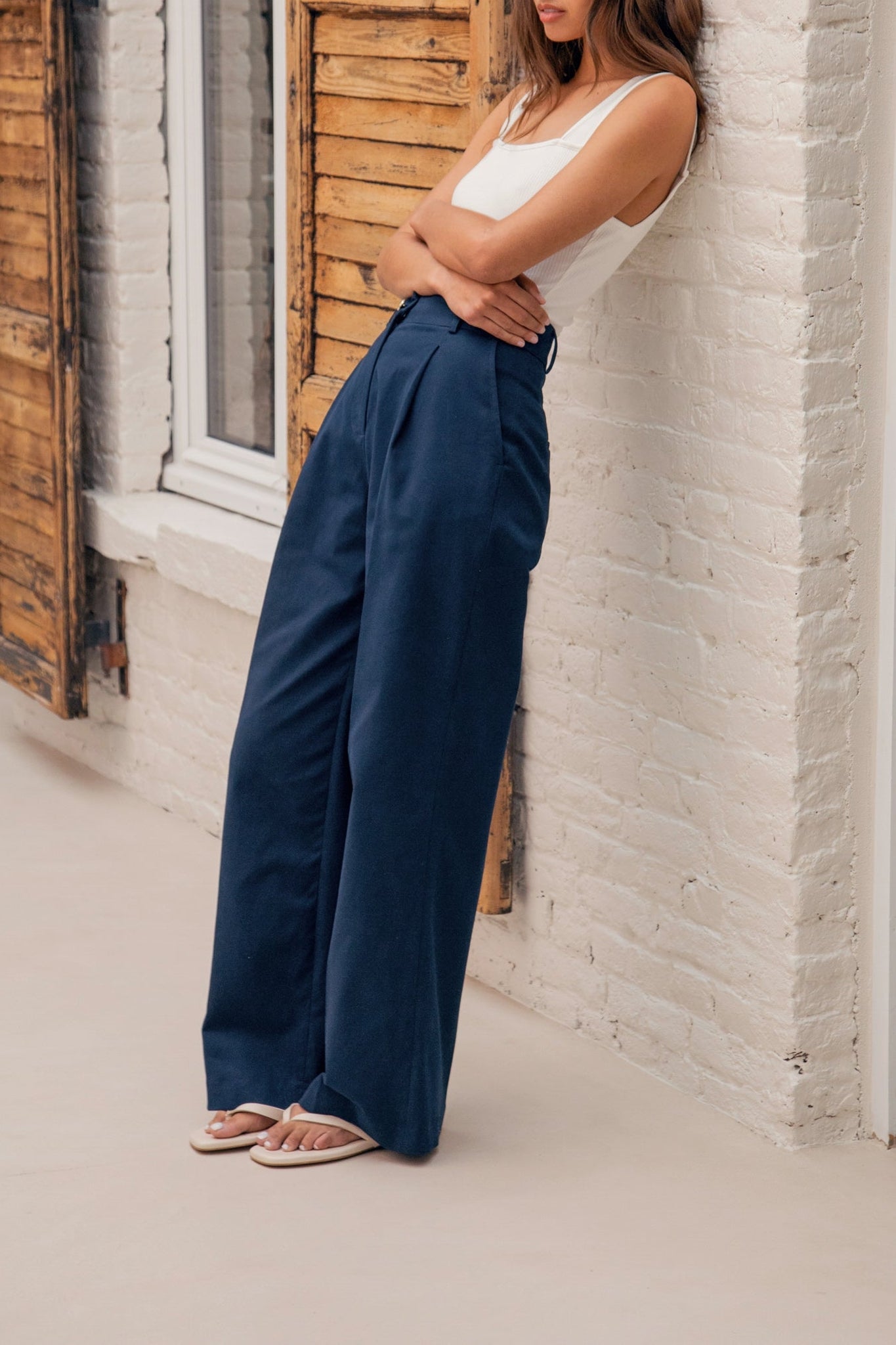 Le Tiago high waisted trousers - Navy blue