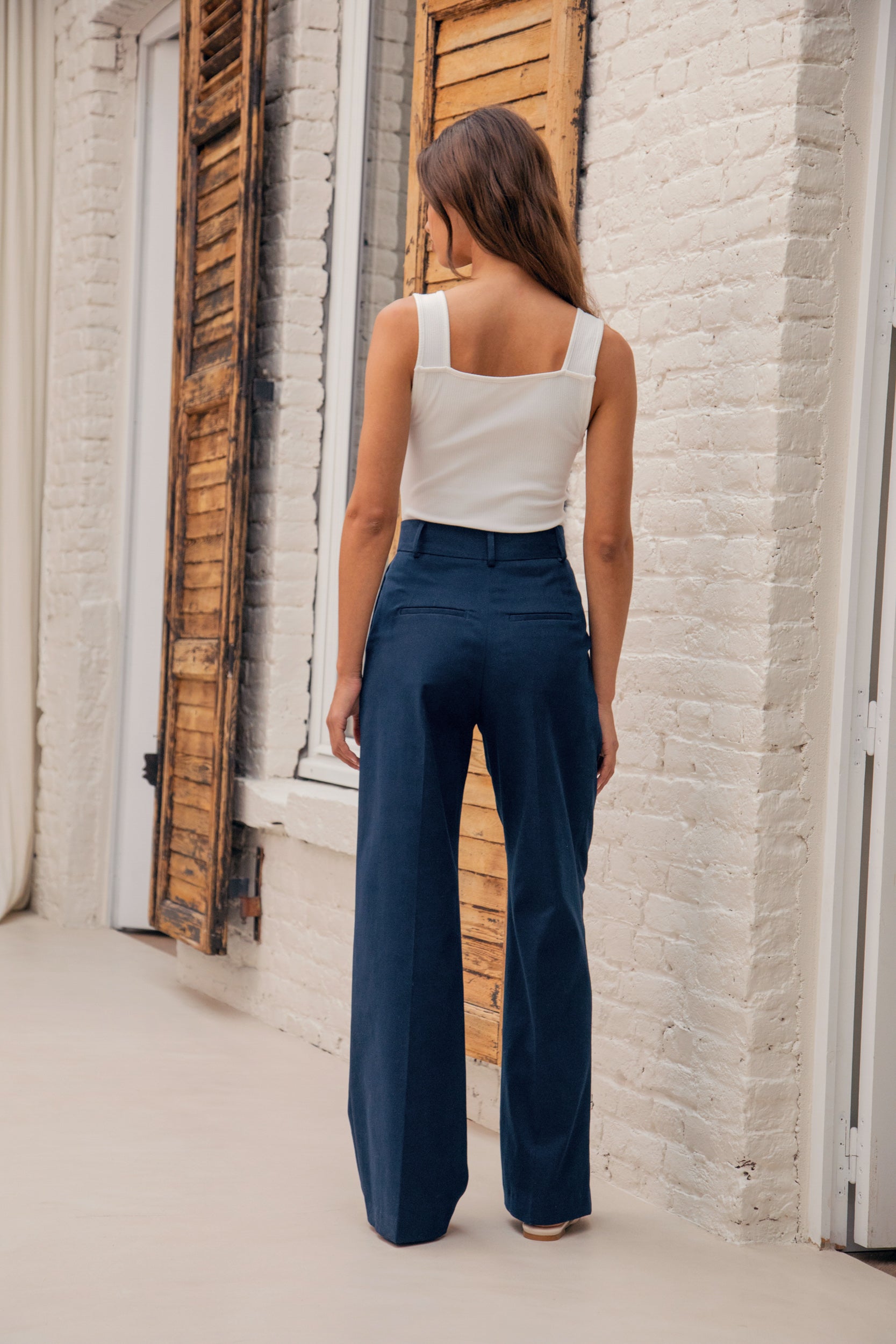Le Tiago high waisted trousers - Navy blue