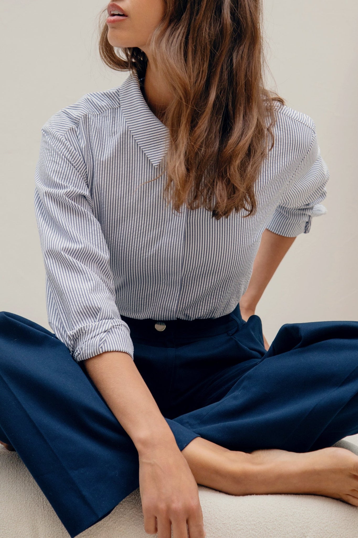 Le Tiago high waisted trousers - Navy blue