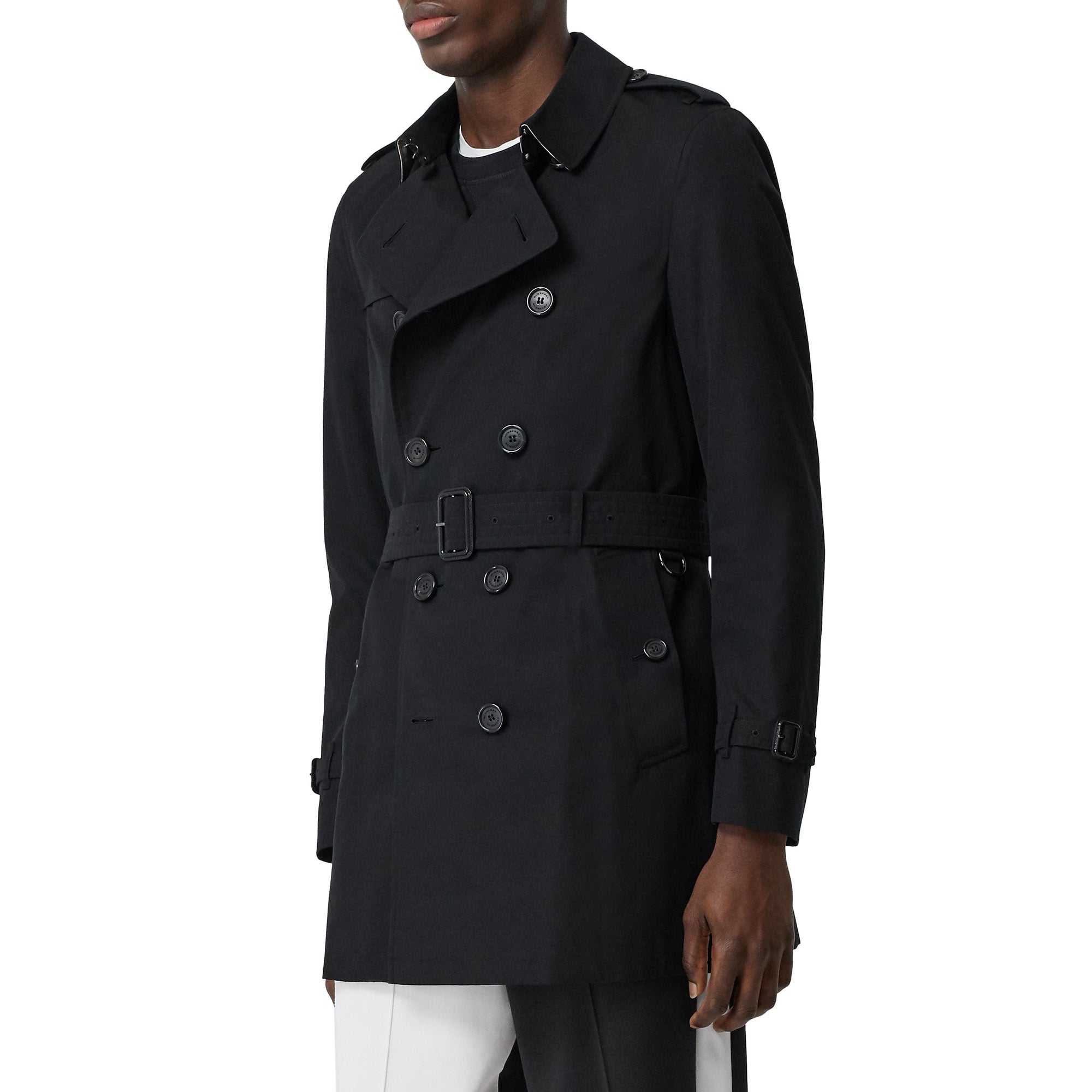 1 qty Trench-coat Sandringham mi-long en gabardine - Black