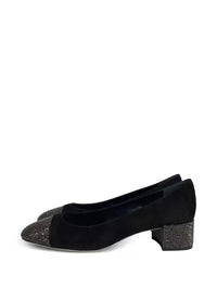 Escarpins Bonne 40 à strass en daim - Nero & Jet Hematite