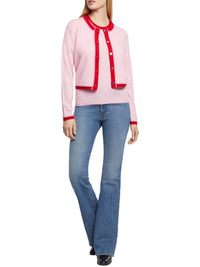 Wool and cashmere cardigan with pockets - Light pink