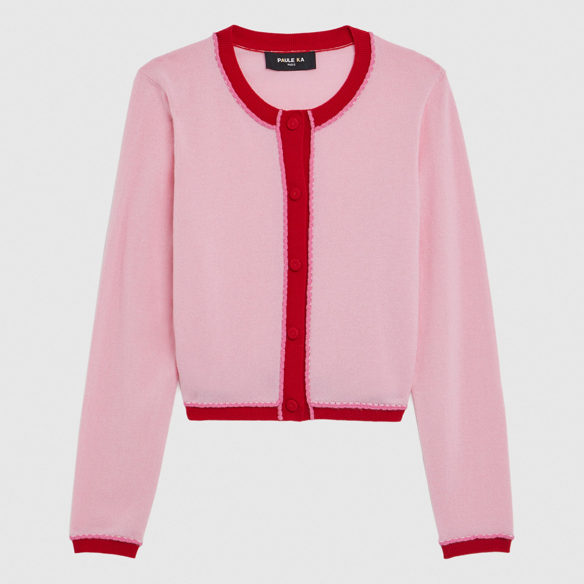 Wool and cashmere cardigan with pockets - Light pink
