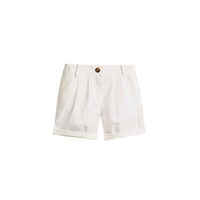 ZZNOSTOCK Short chino plissé en coton et lin - White