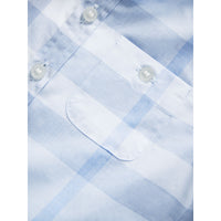 ZZNOSTOCK Chemise en coton délavé à motif check - Ice Blue