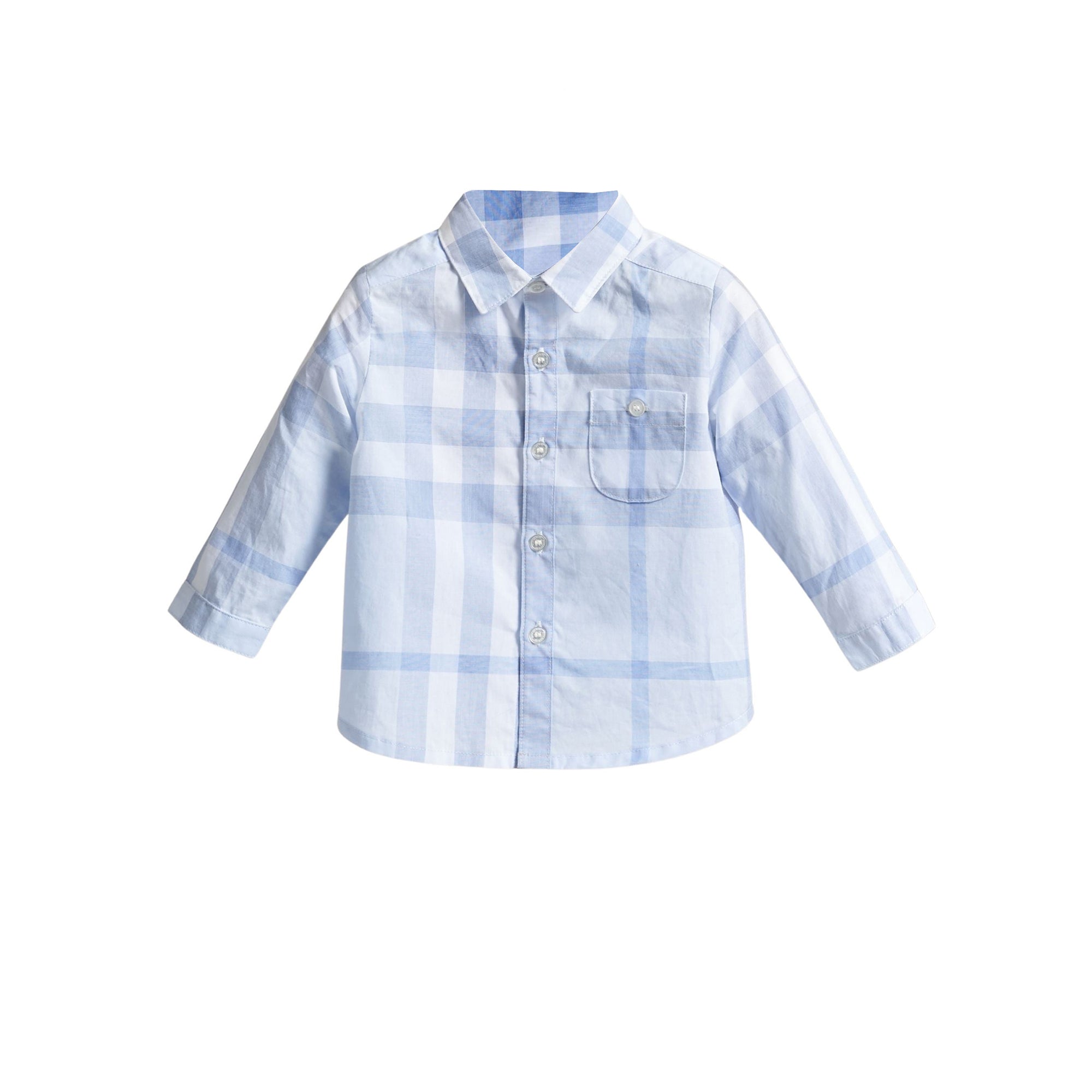 ZZNOSTOCK Chemise en coton délavé à motif check - Ice Blue