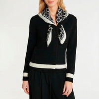 NOIR / BLANC CASSE CARDIGAN FOULAR