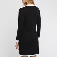 Robe courte en laine - Noir & blanc cassé