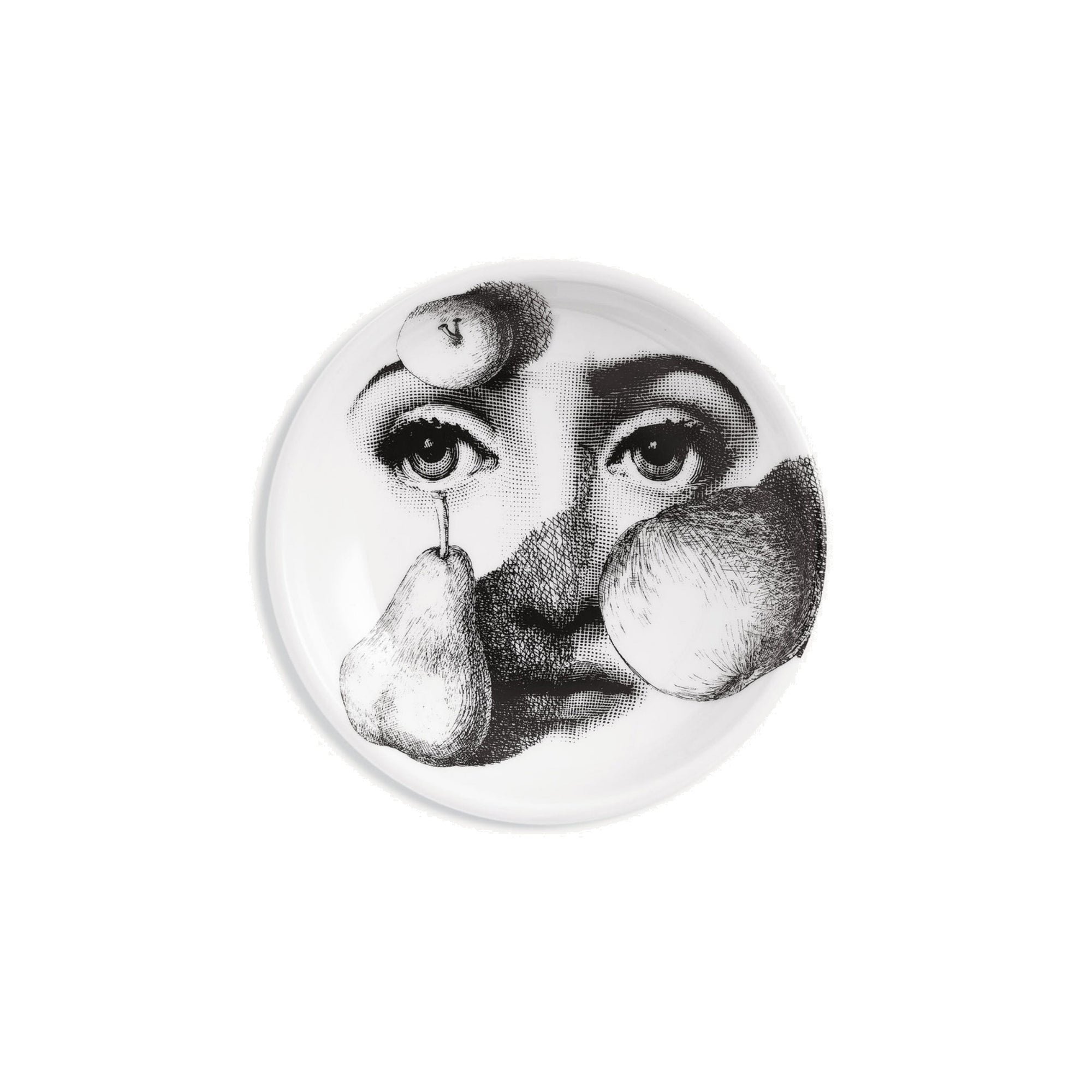Tema e Variazioni n°218 round porcelain ashtray - Black & White