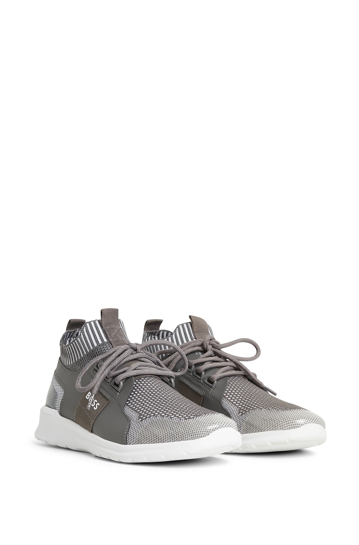 LIGHT & PASTEL GREY // LACE-UP TRAINERS EXTREME_RUNN_KNIT