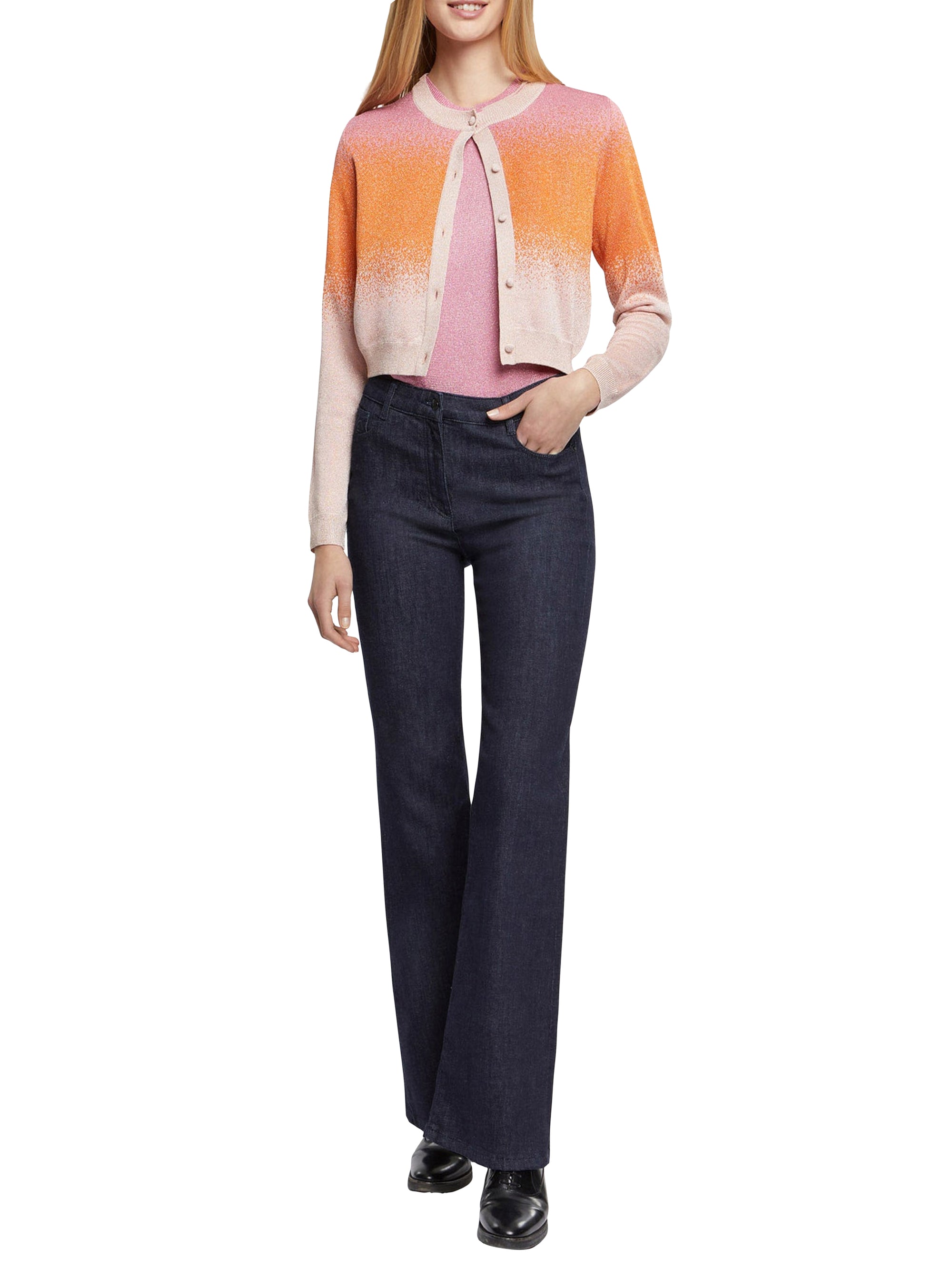 Cardigan court moucheté - Multicolor