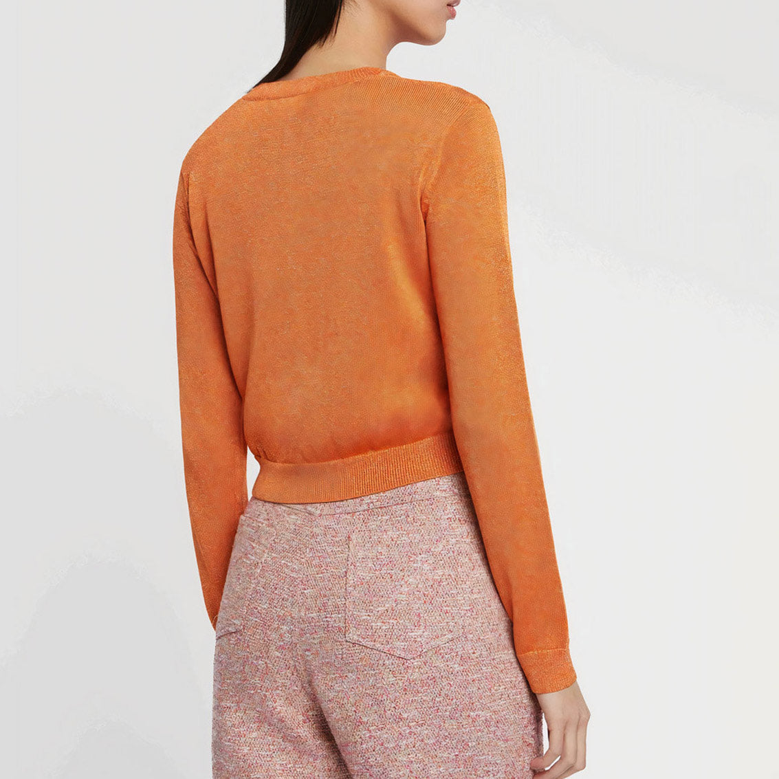 Cardigan court à poches - Orange