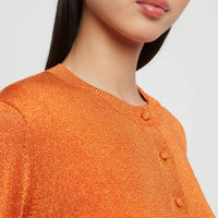 Cardigan court à poches - Orange
