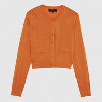 Cardigan court à poches - Orange