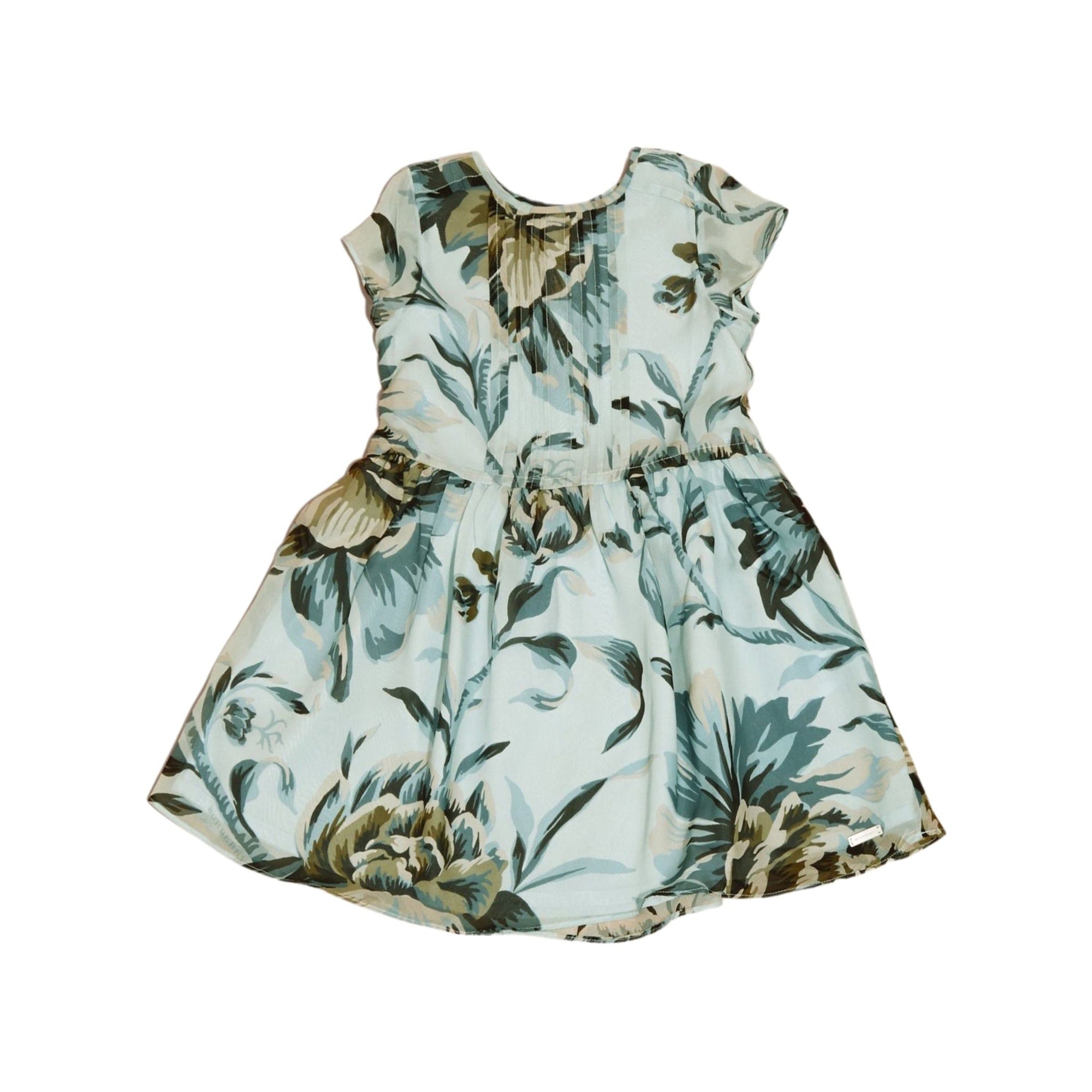 1 qty Robe en soie à imprimé pivoine - Celadon Blue