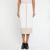 High-waisted midi skirt - Off-white