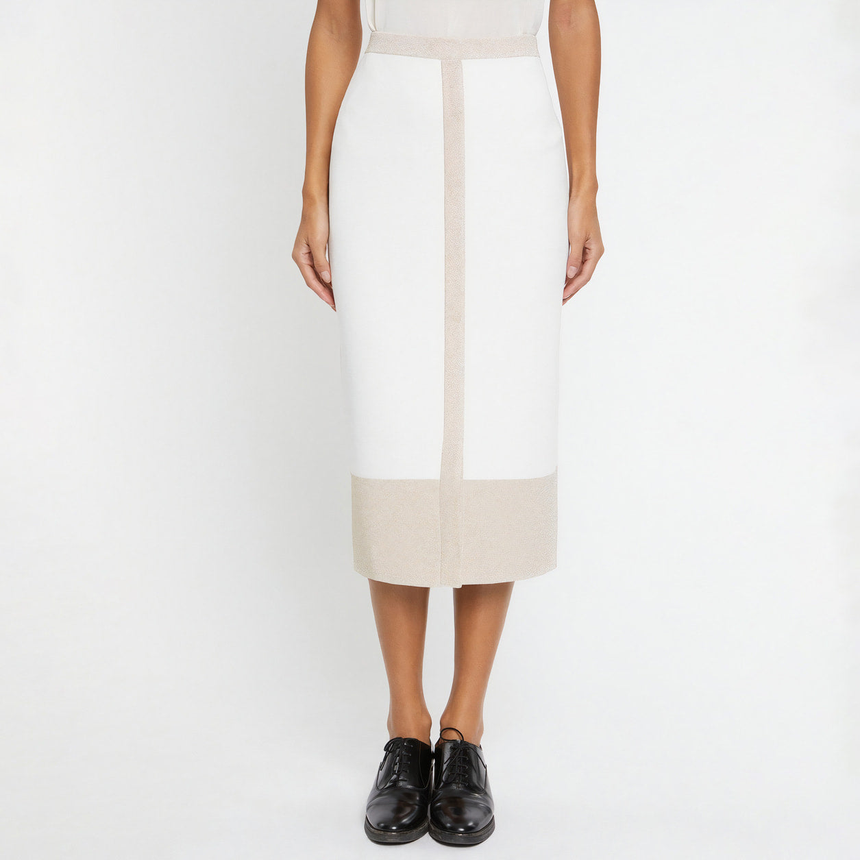 High-waisted midi skirt - Off-white