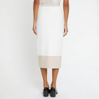 High-waisted midi skirt - Off-white