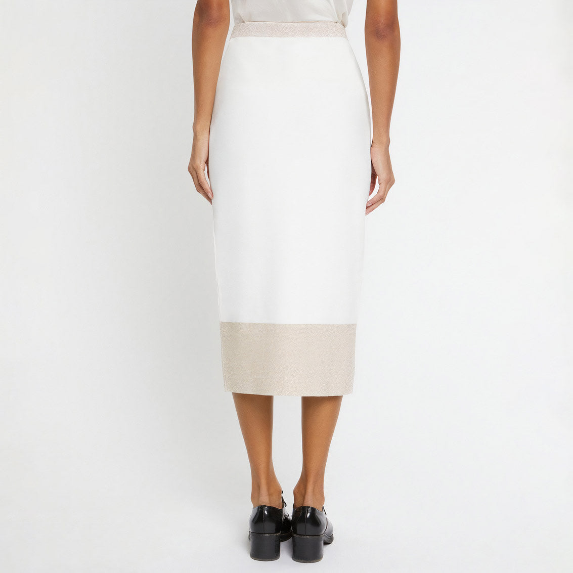 High-waisted midi skirt - Off-white