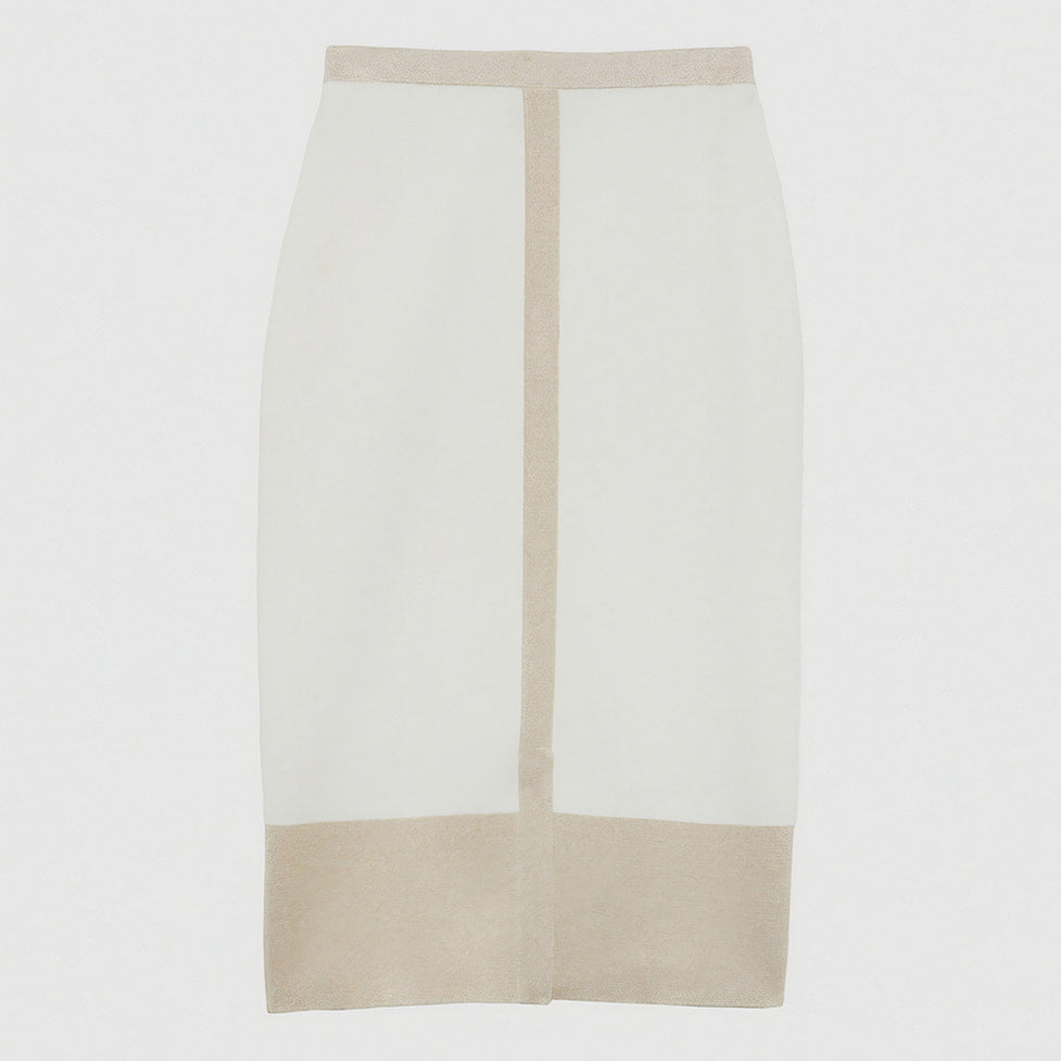 High-waisted midi skirt - Off-white