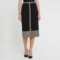 Jupe midi à taille haute - Noir