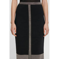 Jupe midi à taille haute - Noir