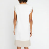 Contrast sleeveless dress - Off-white