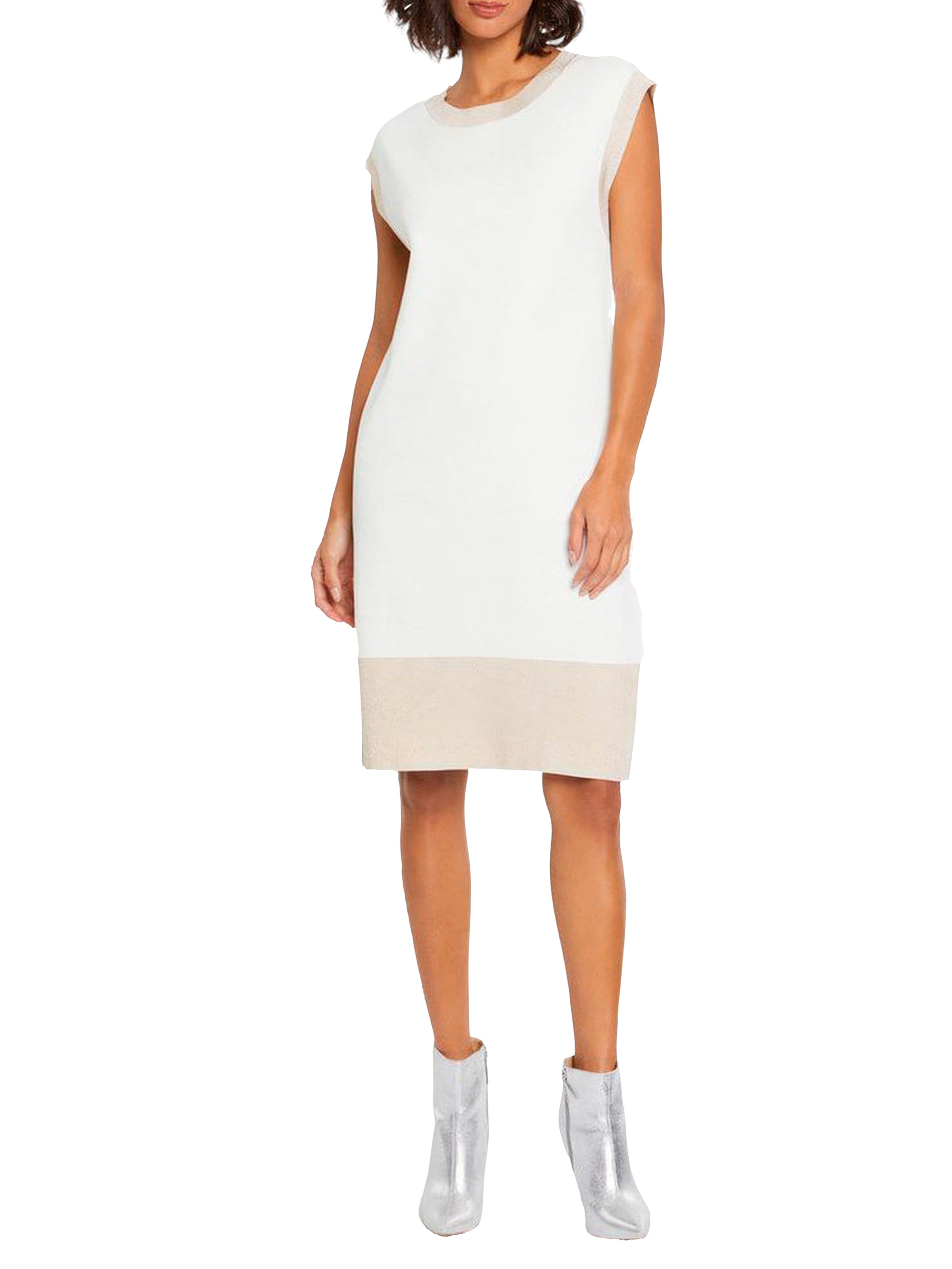 Contrast sleeveless dress - Off-white