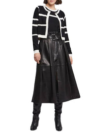 Cardigan à rayures - Noir & blanc cassé