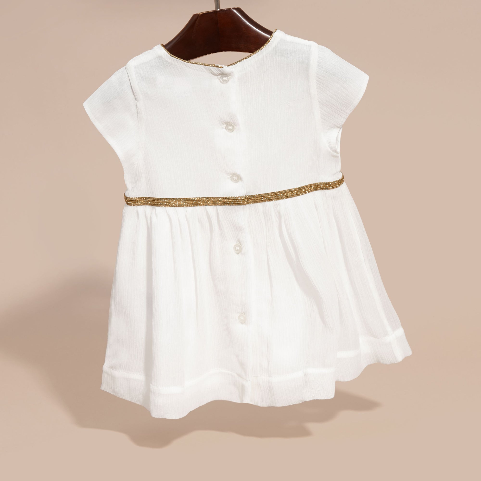 ZZNOSTOCK Robe en soie à fronces - White