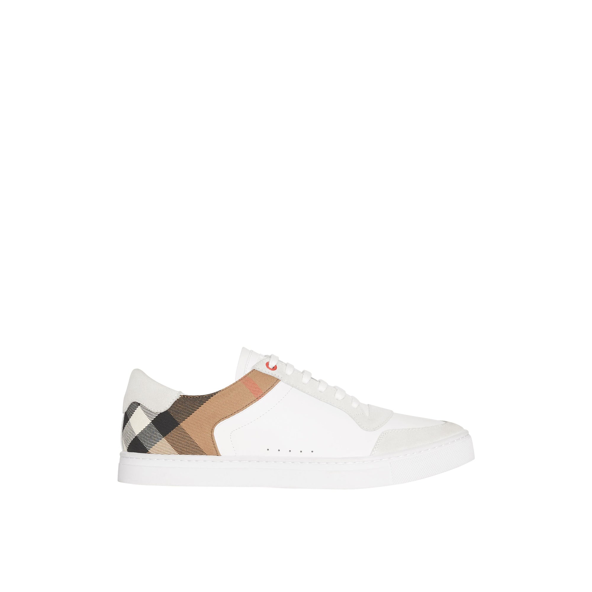 2 qty Sneakers à motif check en cuir - Optic White