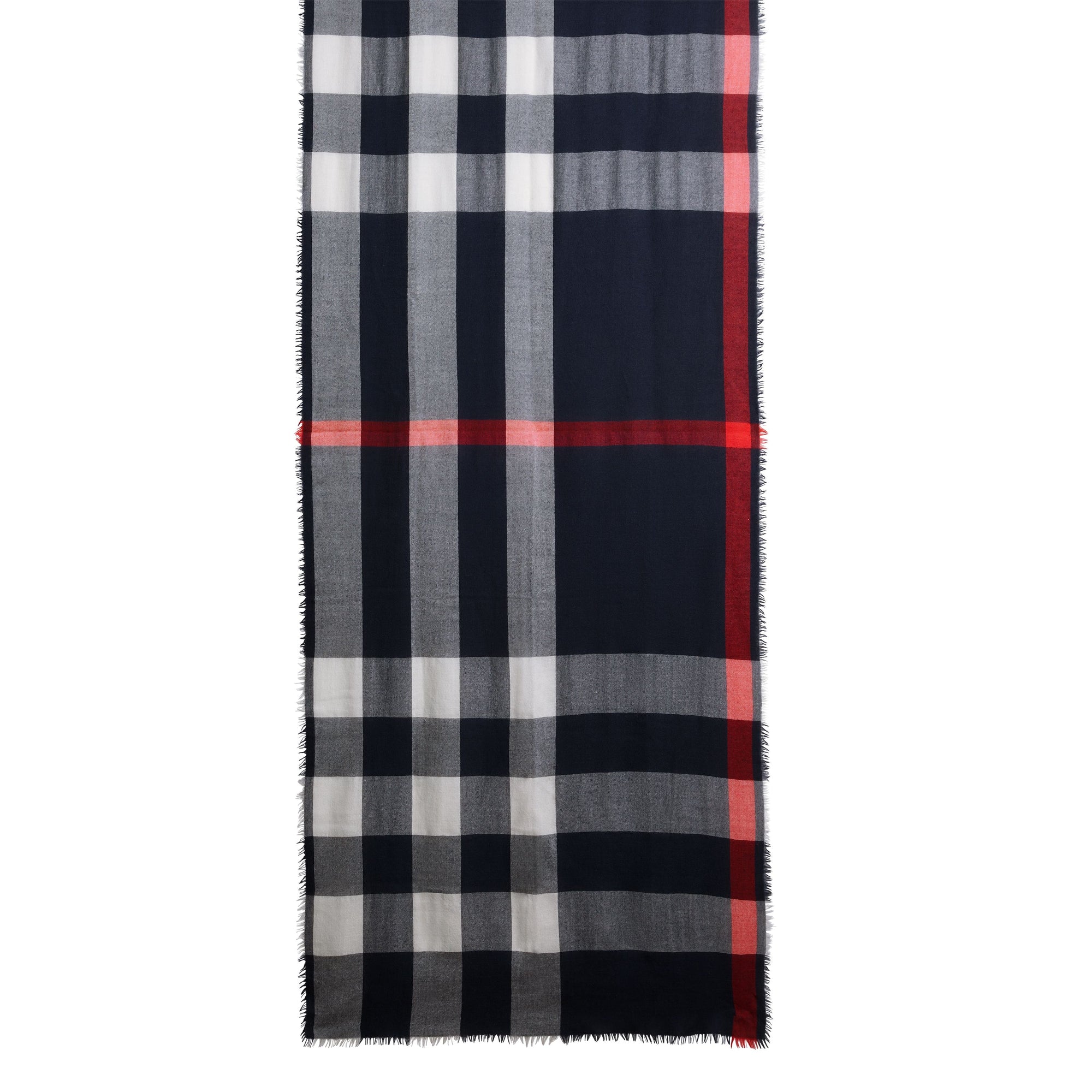 ZZNOSTOCK Écharpe légère en cachemire à motif check - Navy